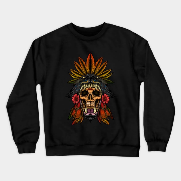 Aztec Warrior Crewneck Sweatshirt by adamzworld